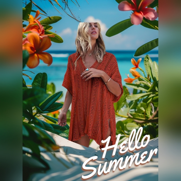 Other - ✨️Last Chance Sale✨️Available Until 7/20. Rust Red Hollow-out Cover-up